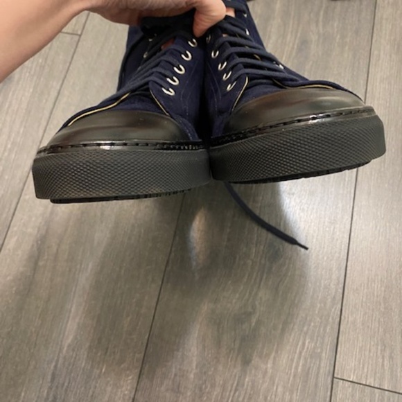 Hermes Jimmy Blue Suede High Tops Sneakers Size 11 - Picture 8 of 16